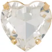 27mm Crystal setting Aurora A4827 Heart - Gold Tone - Crystal x1