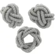 7x5mm nylon thread Knot effect beads - Grey x6