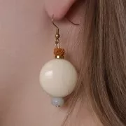 7x5mm nylon thread Knot effect beads - Grey x6