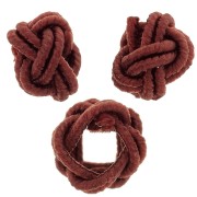 7x5mm nylon thread Knot effect beads - Brown x6|raw }}