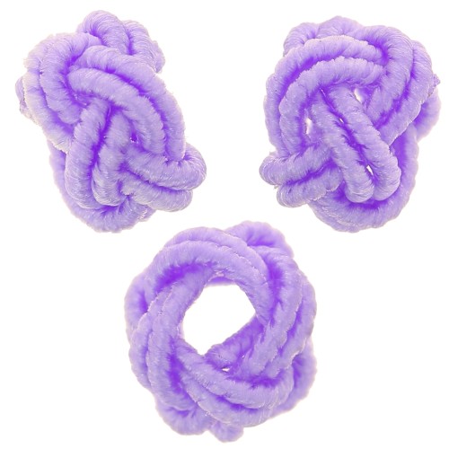7x5mm nylon thread Knot effect beads - Lilac x6