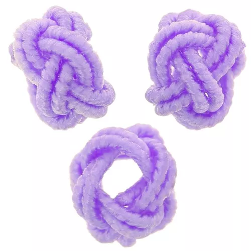 7x5mm nylon thread Knot effect beads - Lilac x6