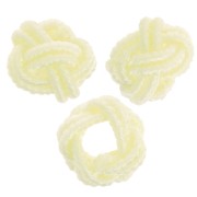 7x5mm nylon thread Knot effect beads - pale yellow x6