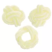 7x5mm nylon thread Knot effect beads - pale yellow x6