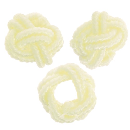 7x5mm nylon thread Knot effect beads - pale yellow x6