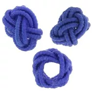7x5mm nylon thread Knot effect beads - Dark Blue x6