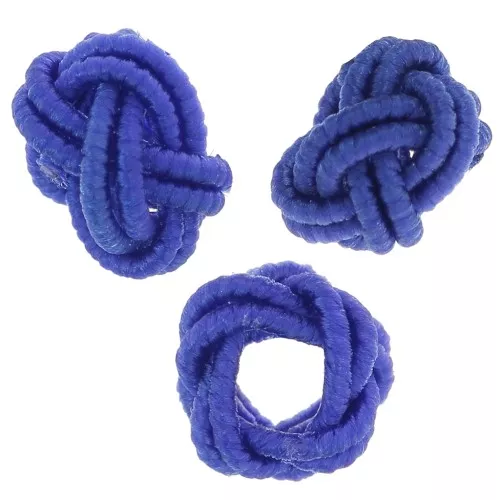 7x5mm nylon thread Knot effect beads - Dark Blue x6