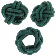7x5mm nylon thread Knot effect beads - Fir green x6|raw }}