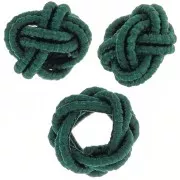 7x5mm nylon thread Knot effect beads - Fir green x6