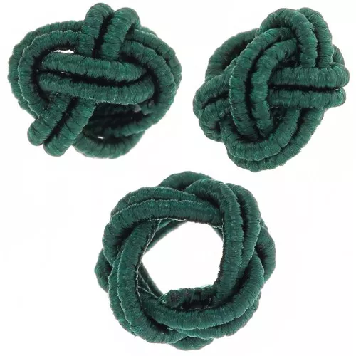 7x5mm nylon thread Knot effect beads - Fir green x6
