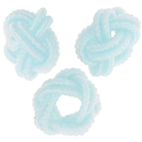 7x5mm nylon thread Knot effect beads - pale blue x6