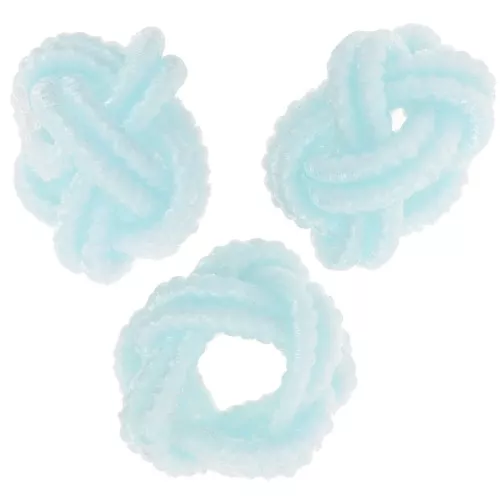 7x5mm nylon thread Knot effect beads - pale blue x6