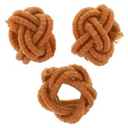 7x5mm nylon thread Knot effect beads - Camel x6