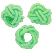 7x5mm nylon thread Knot effect beads - Light Green x6