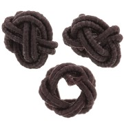 7x5mm nylon thread Knot effect beads - Dark brown x6|raw }}