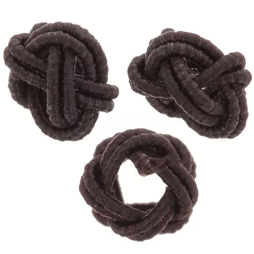 7x5mm nylon thread Knot effect beads - Dark brown x6