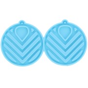 Silicone mould - round hollow earrings - epoxy resin & ceramic powder x1|raw }}