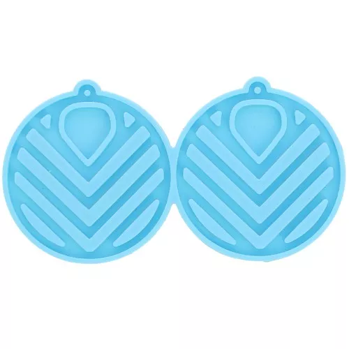 Silicone mould - round hollow earrings - epoxy resin & ceramic powder x1