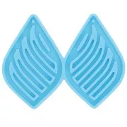Silicone mould - hollow drop earrings - epoxy resin & ceramic powder x1