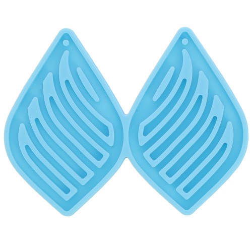 Silicone mould - hollow drop earrings - epoxy resin & ceramic powder x1