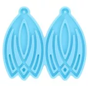 Silicone mould - hollow earrings - for epoxy resin and ceramic powder x1