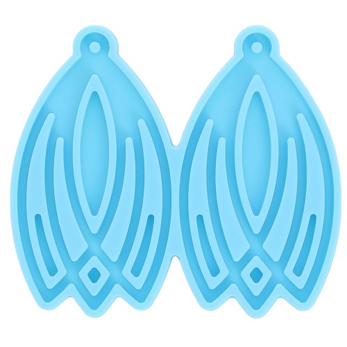 Silicone mould - hollow earrings - for epoxy resin and ceramic powder x1