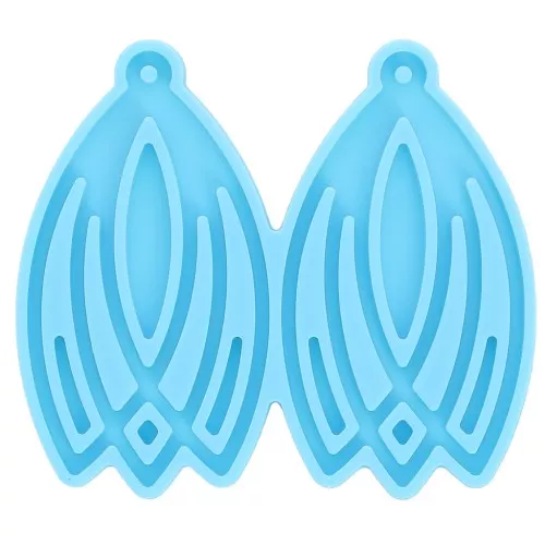 Silicone mould - hollow earrings - for epoxy resin and ceramic powder x1