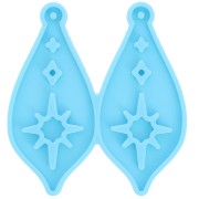 Silicone mould - star pattern - drop earrings - for epoxy resin x1|raw }}
