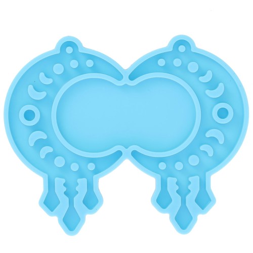 Silicone mould - moon pattern - earrings - for epoxy resin x1