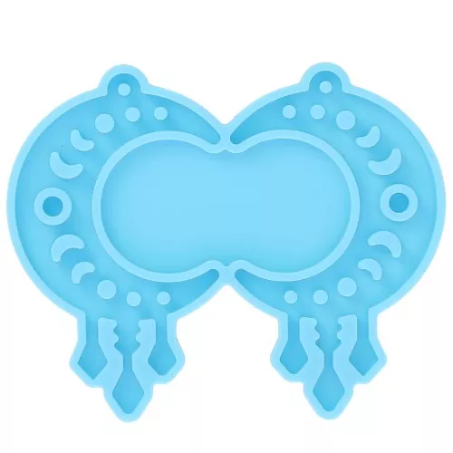 Silicone mould - moon pattern - earrings - for epoxy resin x1