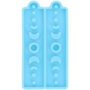 Silicone mould - moon pattern - rectangle earrings - for epoxy resin x1|raw }}