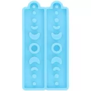 Silicone mould - moon pattern - rectangle earrings - for epoxy resin x1
