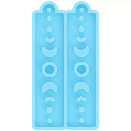 Silicone mould - moon pattern - rectangle earrings - for epoxy resin x1