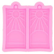 Silicone mould - rectangle earrings - sun - for epoxy resin x1