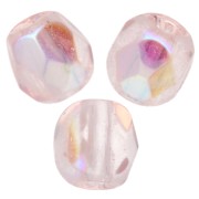 Fire Polished faceted round beads 3mm Rosaline AB x50|raw }}