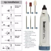 Cordless rotary tool with 6 bits for engraving, grinding and sanding x1