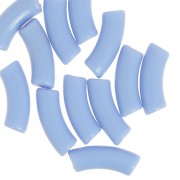 Curved tube beads 35x11 mm in opaque acrylic - Sky Blue x6