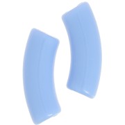 35x11mm Opaque Acrylic curved tube beads - Sky Blue x6