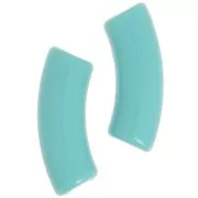 35x11mm Opaque Acrylic curved tube beads - Mint x6