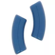 Curved tube beads 35x11 mm in opaque acrylic - Denim blue x6