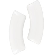 Curved tube beads 35x11 mm in opaque acrylic - Cream x6