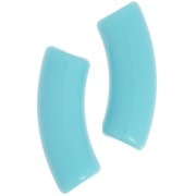 Curved tube beads 35x11 mm in opaque acrylic - Glacier blue x6