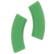 35x11mm Opaque Acrylic curved tube beads - Green x6