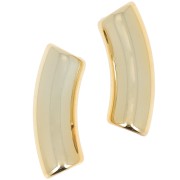 Curved tube beads 35x11 mm in opaque acrylic - Gold x6