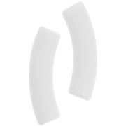 32x8mm Curved tube beads in opaque Acrylic - White x6