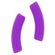 32x8 mm curved tube beads in opaque acrylic - Violet x6