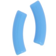 32x8 mm curved tube beads in opaque acrylic - Light blue x6