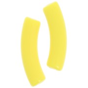 32x8mm Curved tube beads in opaque Acrylic - Yellow x6
