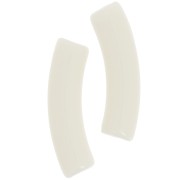 32x8mm Curved tube beads in opaque Acrylic - Ivory x6