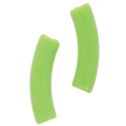 32x8 mm curved tube beads in opaque acrylic - Lime green x6